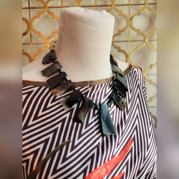 Reversable Handcrafted Agate and Onyx Statement necklace -Only 1 Made! - Picture 4 of 16